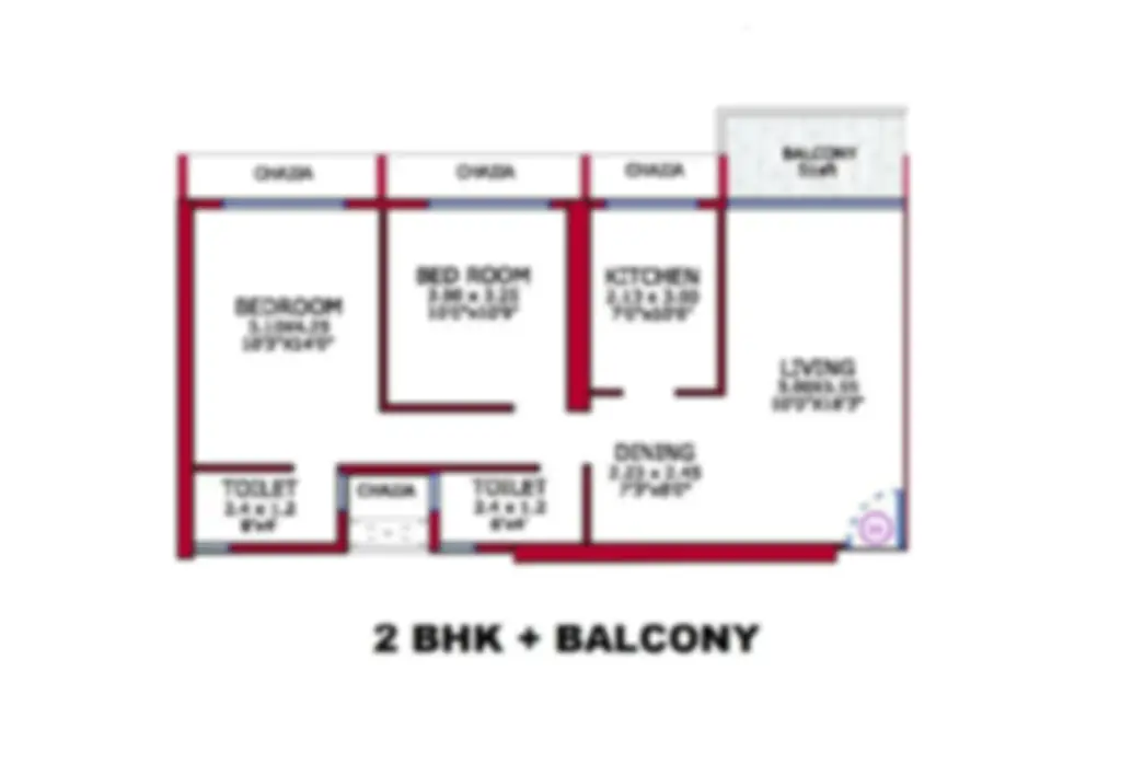 Juhi Empressa sanpada 2 bhk unit plan